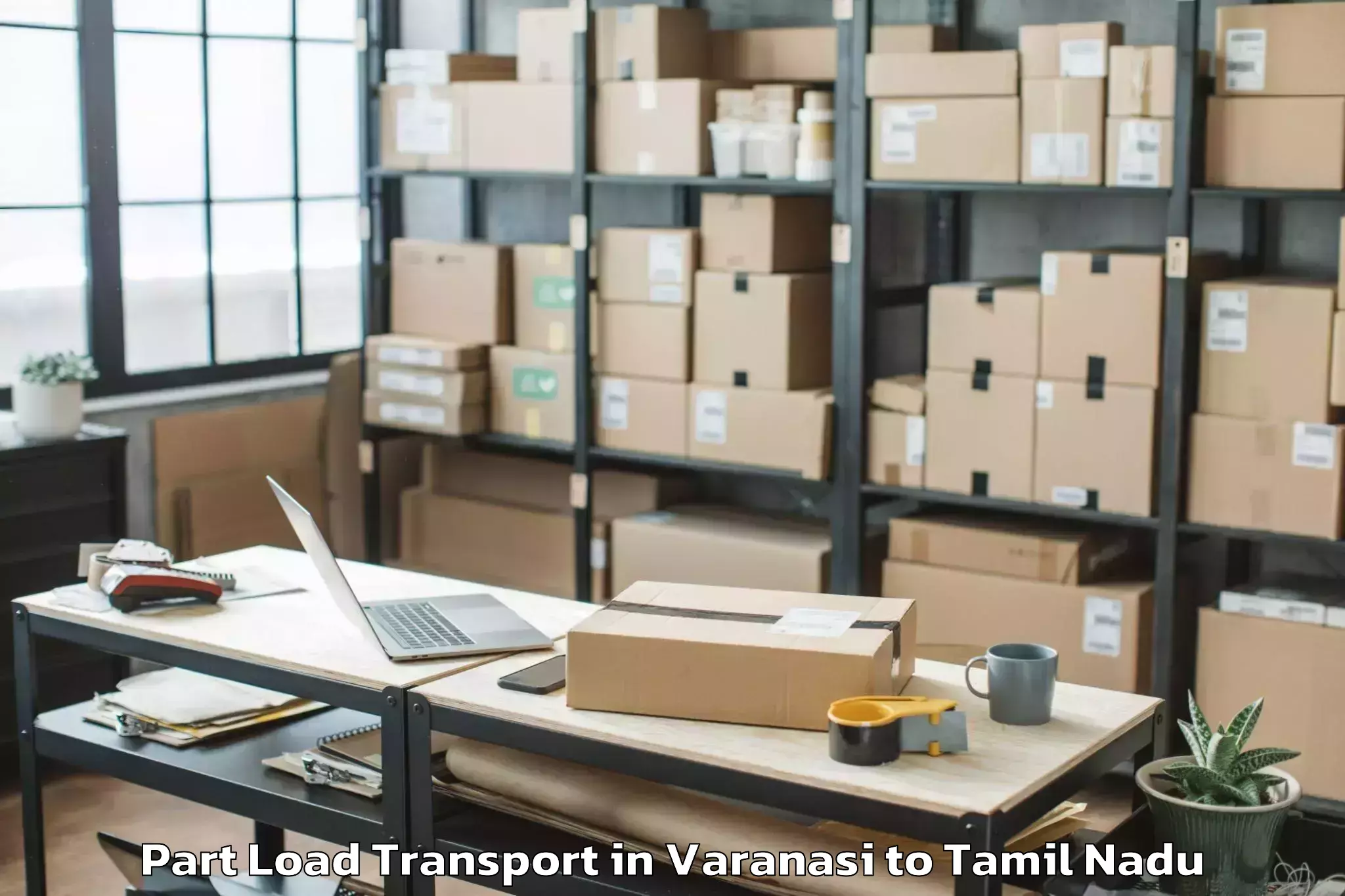 Professional Varanasi to Sholinganallur Part Load Transport